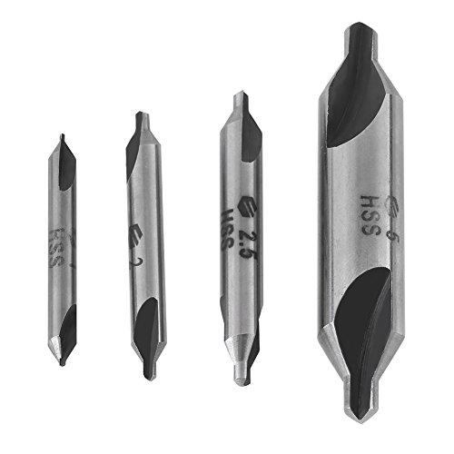 Zentrierbohrer Metall Set, 4 Stücke HSS Zentrierbohrer 60 Grad, Drehbank Bohrer Senker für Metall, 1mm-5mm Zentrierbohrer Metall Set, 4 Stücke HSS Zentrierbohrer 60 Grad, Drehbank Bohrer Senker für Metall, 1mm-5mm von Walfront