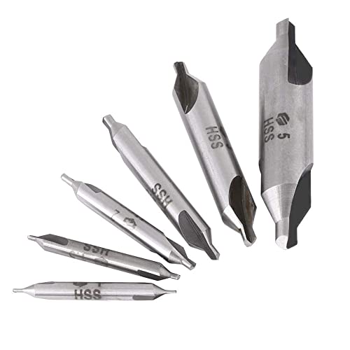 Zentrierbohrer Set, 6 Stücke 60 Grad Triton Edelstahl HSS ZentrumBohrer, 1/1,5/2 / 2,5/3 / 5mm Drehmaschine Kombiniert Zentrum Bohrer Senker für Metall Zentrierbohrer Set, 6 Stücke 60 Grad Triton Edelstahl HSS ZentrumBohrer, 1/1,5/2 / 2,5/3 / 5mm Drehmaschine Kombiniert Zentrum Bohrer Senker für Metall von Walfront