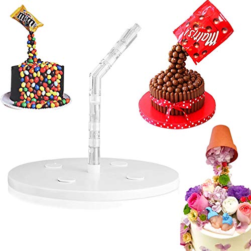 Walhome Anti-Schwerkraft Kuchenständer, Kreativ, Weiß, Rund, Kunststoff, 100%, Kuchen präsentieren und servieren von Walhome