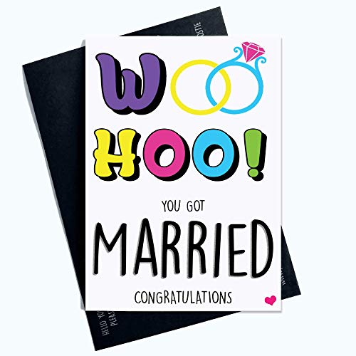 Lustig Hochzeit Karten Woo Hoo You Got Verheiratetes Paare Karte Neu Wed Karten Geschenk Friend Marriage Gebunden The Knot Hochzeitsgeschenk Grußkarte PC619 von Peachy Antics
