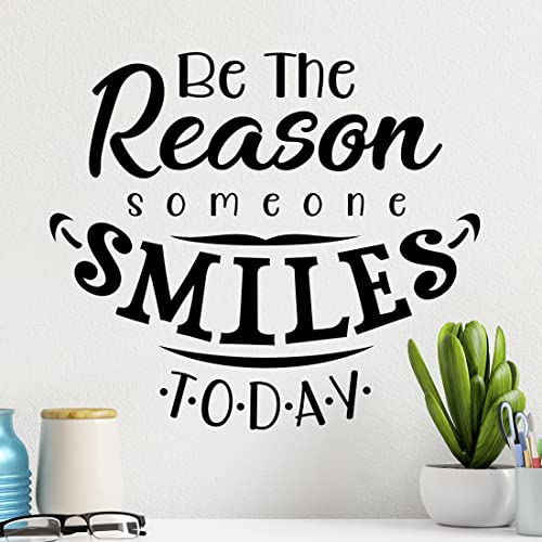 Deko-Aufkleber, inspirierendes Zitat "Be The Reason Someone Smiles Today" von Wall4stickers