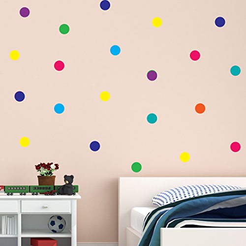 Polka Punkt Regenbogen mehrfarbig Vinyl Wandaufkleber Dekor Decal Mural Kinder Kinder Zimmer von Wall4stickers