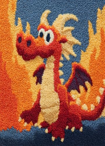 Wallphantom Cartoon-Tiere Latch Hook Rug Kit,Süßer roter Drache,Haken Hobby Basteln Für Erwachsene Teppichstickerei Gobelin-Set Handarbeits-Teppich,Teppich,55x75cm Wallphantom Cartoon-Tiere Latch Hook Rug Kit,Süßer roter Drache,Haken Hobby Basteln Für Erwachsene Teppichstickerei Gobelin-Set Handarbeits-Teppich,Teppich,55x75cm von Wallphantom