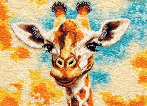 Wallphantom Dschungeltiere Knüpfteppich Zum Selber Knüpfen-Sets,Giraffe,Vorgedrucktes Muster Teppich Stickerei Handwerk Für Erwachsene,Handarbeit Selbst Knüpfen Set,55x75cm Wallphantom Dschungeltiere Knüpfteppich Zum Selber Knüpfen-Sets,Giraffe,Vorgedrucktes Muster Teppich Stickerei Handwerk Für Erwachsene,Handarbeit Selbst Knüpfen Set,55x75cm von Wallphantom