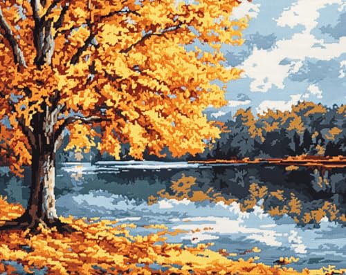 Wallphantom Ginkgobaum am See Knüpfen Set Fußmatte Teppich Herstellung Kits,Herbstlandschaft,Geschenkver DIY für Kinder/Erwachsene mit bedruckter Leinwand Latch Hook Rug Kit,55x75cm Wallphantom Ginkgobaum am See Knüpfen Set Fußmatte Teppich Herstellung Kits,Herbstlandschaft,Geschenkver DIY für Kinder/Erwachsene mit bedruckter Leinwand Latch Hook Rug Kit,55x75cm von Wallphantom
