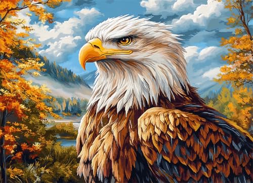 Wallphantom Knüpfen Set,Tier Vogel Weißkopfseeadler,Bedruckte Leinwand Wandteppich-Kits Stick-Kits DIY-Häkelgarn-Kits Für Anfänger Erwachsene Kinder Bastelset,55x75cm Wallphantom Knüpfen Set,Tier Vogel Weißkopfseeadler,Bedruckte Leinwand Wandteppich-Kits Stick-Kits DIY-Häkelgarn-Kits Für Anfänger Erwachsene Kinder Bastelset,55x75cm von Wallphantom