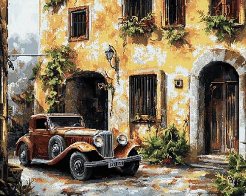 Wallphantom Knüpfteppich Zum Selber knüpfen,Retro-Auto-LKW vor dem Hof,Knüpfsets Latch Hook Kit Selbst Knüpfen Set für Kinder und Erwachsene,Farbmuster vorbedruckt,80x115cm Wallphantom Knüpfteppich Zum Selber knüpfen,Retro-Auto-LKW vor dem Hof,Knüpfsets Latch Hook Kit Selbst Knüpfen Set für Kinder und Erwachsene,Farbmuster vorbedruckt,80x115cm von Wallphantom