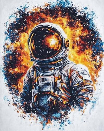 Wallphantom Kreuzstich-Set zum Selbermachen,Weltraumastronaut,11CT Vorgedruckt Kreuzstich Stickpackung Sticken Set für Erwachsene Anfänger Cross Stitch,16x20in Wallphantom Kreuzstich-Set zum Selbermachen,Weltraumastronaut,11CT Vorgedruckt Kreuzstich Stickpackung Sticken Set für Erwachsene Anfänger Cross Stitch,16x20in von Wallphantom