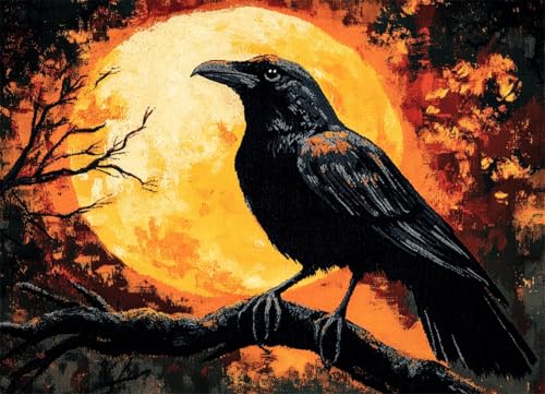 Wallphantom Mondnachtszene Handarbeit Set Für Erwachsene,Krähenvogel,Riegel Haken Teppich Kits,Häkelset Für Anfänger,Teppich Herstellung Kits,Stickerei Sofa Kissen Teppich,80x160cm Wallphantom Mondnachtszene Handarbeit Set Für Erwachsene,Krähenvogel,Riegel Haken Teppich Kits,Häkelset Für Anfänger,Teppich Herstellung Kits,Stickerei Sofa Kissen Teppich,80x160cm von Wallphantom