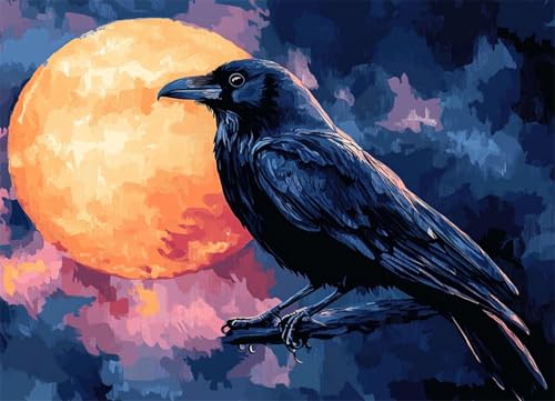Wallphantom Mondnachtszene Knüpfteppich Set DIY,Krähenvogel,Handarbeit Set Knüpfset für Anfänger,Teppich zum Selber Knüpfen Basteln Erwachsene Kreativ,Haus Dekoration Geschenk,52x38cm Wallphantom Mondnachtszene Knüpfteppich Set DIY,Krähenvogel,Handarbeit Set Knüpfset für Anfänger,Teppich zum Selber Knüpfen Basteln Erwachsene Kreativ,Haus Dekoration Geschenk,52x38cm von Wallphantom