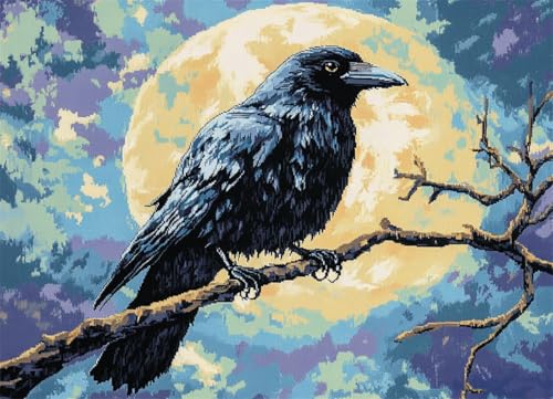 Wallphantom Mondnachtszene Knüpfteppich Zum Selber Knüpfen-Sets,Krähenvogel,Vorgedrucktes Muster Teppich Stickerei Handwerk Für Erwachsene,Handarbeit Selbst Knüpfen Set,90x120cm Wallphantom Mondnachtszene Knüpfteppich Zum Selber Knüpfen-Sets,Krähenvogel,Vorgedrucktes Muster Teppich Stickerei Handwerk Für Erwachsene,Handarbeit Selbst Knüpfen Set,90x120cm von Wallphantom
