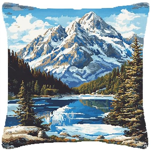 Wallphantom Natürliche Landschaft Kreuzstich-Kissen-Set,Wald Berg See,DIY Kreuzstichkissen inklusive Kissenrücken,vorbedruckte Leinwand,Faden und Nadel,45x45cm Wallphantom Natürliche Landschaft Kreuzstich-Kissen-Set,Wald Berg See,DIY Kreuzstichkissen inklusive Kissenrücken,vorbedruckte Leinwand,Faden und Nadel,45x45cm von Wallphantom
