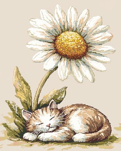 Wallphantom Riegel Haken Teppich Kits Für Erwachsene Kinder,Katze unter Gänseblümchen,Bedruckte Leinwand Häkeln Handarbeit Handwerk Teppich Kissen Matte Wandteppich,52x38cm Wallphantom Riegel Haken Teppich Kits Für Erwachsene Kinder,Katze unter Gänseblümchen,Bedruckte Leinwand Häkeln Handarbeit Handwerk Teppich Kissen Matte Wandteppich,52x38cm von Wallphantom