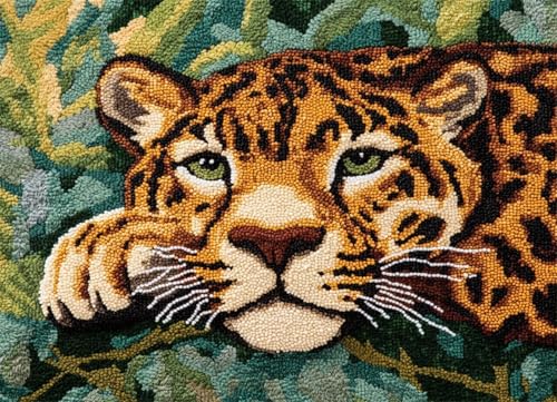 Wallphantom Tier DIY Latch Hook Rug Kit,Leopard im Dschungel,Latch Hook Kits for Adults,Home Carpet Rug Making,Needlework Crafts Rug for Home Decor,80x115cm Wallphantom Tier DIY Latch Hook Rug Kit,Leopard im Dschungel,Latch Hook Kits for Adults,Home Carpet Rug Making,Needlework Crafts Rug for Home Decor,80x115cm von Wallphantom