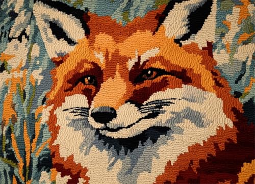 Wallphantom Tier Diy-Teppich Knüpfstern,Ein süßer Fuchs,DIY Embroidery Cushion Rug Unfinished Crochet Rug Set with Pre-Print,Latch Hook Kits for Children and Adults,90x120cm Wallphantom Tier Diy-Teppich Knüpfstern,Ein süßer Fuchs,DIY Embroidery Cushion Rug Unfinished Crochet Rug Set with Pre-Print,Latch Hook Kits for Children and Adults,90x120cm von Wallphantom