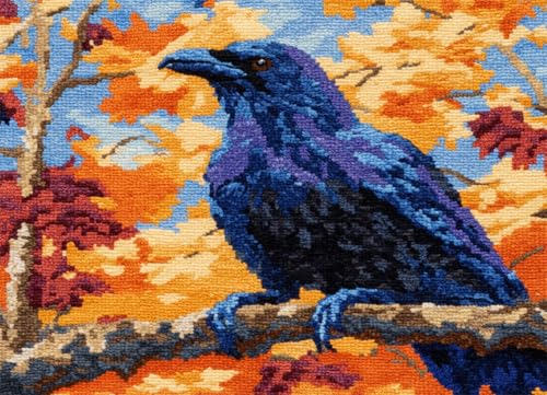 Wallphantom Tier Diy-Teppich Knüpfstern,Krähenvogel,DIY Embroidery Cushion Rug Unfinished Crochet Rug Set with Pre-Print,Latch Hook Kits for Children and Adults,90x120cm Wallphantom Tier Diy-Teppich Knüpfstern,Krähenvogel,DIY Embroidery Cushion Rug Unfinished Crochet Rug Set with Pre-Print,Latch Hook Kits for Children and Adults,90x120cm von Wallphantom