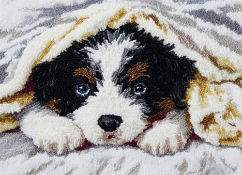 Wallphantom Tier Hund Diy-Teppich Knüpfstern,Ein süßer Welpe,DIY Embroidery Cushion Rug Unfinished Crochet Rug Set with Pre-Print,Latch Hook Kits for Children and Adults,60x90cm Wallphantom Tier Hund Diy-Teppich Knüpfstern,Ein süßer Welpe,DIY Embroidery Cushion Rug Unfinished Crochet Rug Set with Pre-Print,Latch Hook Kits for Children and Adults,60x90cm von Wallphantom