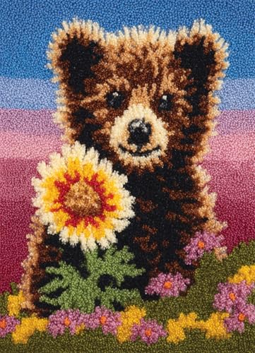 Wallphantom Tier Knüpfen-Sets Latch Hook Rug,Braunbär und eine Gänseblümchenblume,Handarbeit Selbst Knüpfen Set,Vorgedrucktes Muster Teppich Stickerei Handwerk Für Erwachsene Handarbeiten,60x90cm Wallphantom Tier Knüpfen-Sets Latch Hook Rug,Braunbär und eine Gänseblümchenblume,Handarbeit Selbst Knüpfen Set,Vorgedrucktes Muster Teppich Stickerei Handwerk Für Erwachsene Handarbeiten,60x90cm von Wallphantom