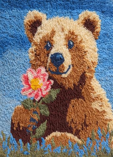 Wallphantom Tier Knüpfhaken-Teppich-Set,Braunbär und eine Gänseblümchenblume,DIY-Knüpfhaken Teppichherstellungs-Set für Erwachsene,Teppichherstellung,Handarbeit für Anfänger,Heimdekoration,80x115cm Wallphantom Tier Knüpfhaken-Teppich-Set,Braunbär und eine Gänseblümchenblume,DIY-Knüpfhaken Teppichherstellungs-Set für Erwachsene,Teppichherstellung,Handarbeit für Anfänger,Heimdekoration,80x115cm von Wallphantom