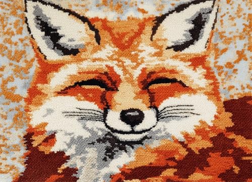 Wallphantom Tier Knüpfteppich Set DIY,Ein süßer Fuchs,Handarbeit Set Knüpfset für Anfänger,Teppich zum Selber Knüpfen Basteln Erwachsene Kreativ,Haus Dekoration Geschenk,60x90cm von Wallphantom