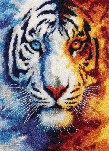 Wallphantom Tier Knüpfteppich Zum Selber Knüpfen-Sets,Flammentiger,Diy-Knüpfteppich-Set Für Anfänger,Unfertiger Häkelteppich,Stickteppich,Heimdeko Geschenk,55x75cm Wallphantom Tier Knüpfteppich Zum Selber Knüpfen-Sets,Flammentiger,Diy-Knüpfteppich-Set Für Anfänger,Unfertiger Häkelteppich,Stickteppich,Heimdeko Geschenk,55x75cm von Wallphantom