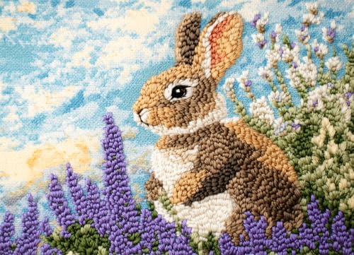 Wallphantom Tier Riegel Haken Teppich Kits Für Erwachsene Kinder,Hase und Lavendelblüten,Bedruckte Leinwand Häkeln Handarbeit Handwerk Teppich Kissen Matte Wandteppich,55x75cm Wallphantom Tier Riegel Haken Teppich Kits Für Erwachsene Kinder,Hase und Lavendelblüten,Bedruckte Leinwand Häkeln Handarbeit Handwerk Teppich Kissen Matte Wandteppich,55x75cm von Wallphantom