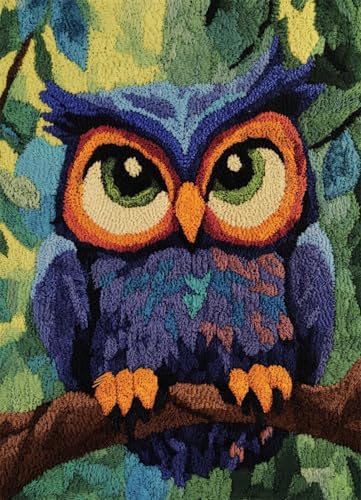 Wallphantom Tier Vogel Handarbeit Set Für Erwachsene,Cartoon-Eule,Riegel Haken Teppich Kits,Häkelset Für Anfänger,Teppich Herstellung Kits,Stickerei Sofa Kissen Teppich,52x38cm Wallphantom Tier Vogel Handarbeit Set Für Erwachsene,Cartoon-Eule,Riegel Haken Teppich Kits,Häkelset Für Anfänger,Teppich Herstellung Kits,Stickerei Sofa Kissen Teppich,52x38cm von Wallphantom