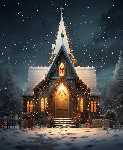Wallphantom Weihnachten Malen Nach Zahlen,Kirche Nachtansicht,malen nach zahlen erwachsene Ölgemälde Leinwand bastelset für mädchen Geschenke,40x50cm mit Rahmen Wallphantom Weihnachten Malen Nach Zahlen,Kirche Nachtansicht,malen nach zahlen erwachsene Ölgemälde Leinwand bastelset für mädchen Geschenke,40x50cm mit Rahmen von Wallphantom