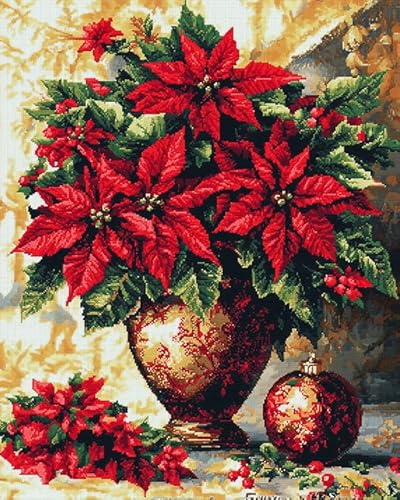 Wallphantom Weihnachten Malen Nach Zahlen Set für Erwachsene,Weihnachtsstern-Blumenvase,Malen Nach Zahlen Ölgemälde Set mit Pinseln Acrylpigment Leinwan,Home Wanddeko,40x50cm rahmenlos Wallphantom Weihnachten Malen Nach Zahlen Set für Erwachsene,Weihnachtsstern-Blumenvase,Malen Nach Zahlen Ölgemälde Set mit Pinseln Acrylpigment Leinwan,Home Wanddeko,40x50cm rahmenlos von Wallphantom