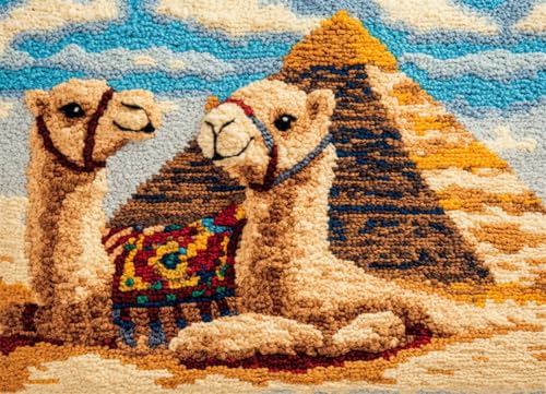 Wallphantom Wüstenlandschaft Diy-Teppich Knüpfstern,Tier Kamel,DIY Embroidery Cushion Rug Unfinished Crochet Rug Set with Pre-Print,Latch Hook Kits for Children and Adults,52x38cm Wallphantom Wüstenlandschaft Diy-Teppich Knüpfstern,Tier Kamel,DIY Embroidery Cushion Rug Unfinished Crochet Rug Set with Pre-Print,Latch Hook Kits for Children and Adults,52x38cm von Wallphantom