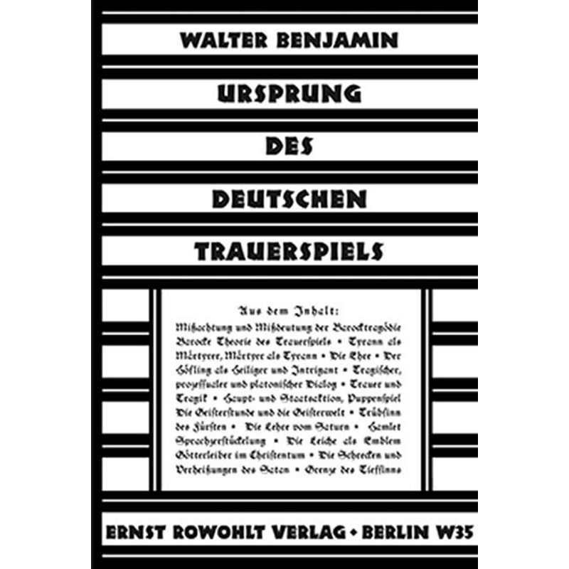 Ursprung Des Deutschen Trauerspiels - Walter Benjamin, Leinen von Wallstein