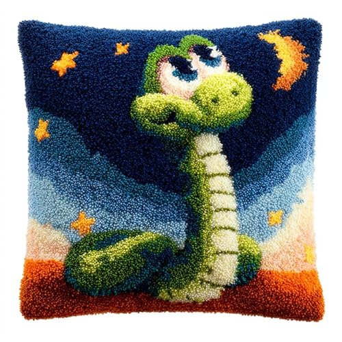 Tiere im Cartoon-Stil DIY knüpfen set kissen knüpfhaken set,Eine Schlange,die zu den Sternen aufblickt,Kits zur Herstellung von Kissenbezügen/Kissenbezügen,Knüpfhaken-Kits für Starterprojekt,43x43cm Tiere im Cartoon-Stil DIY knüpfen set kissen knüpfhaken set,Eine Schlange,die zu den Sternen aufblickt,Kits zur Herstellung von Kissenbezügen/Kissenbezügen,Knüpfhaken-Kits für Starterprojekt,43x43cm von WallustrioaW