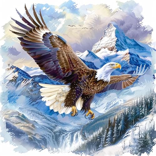 Verschneiter Wald Knüpfkissen Set,Tierischer Weißkopfseeadler,Knüpfkissen Set für Anfänger Erwachsene oder Kinder zum Selber Knüpfen,DIY Knüpfteppich Knüpfpackung,43x43cm Verschneiter Wald Knüpfkissen Set,Tierischer Weißkopfseeadler,Knüpfkissen Set für Anfänger Erwachsene oder Kinder zum Selber Knüpfen,DIY Knüpfteppich Knüpfpackung,43x43cm von WallustrioaW
