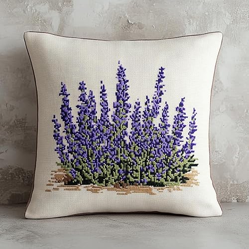 WallustrioaW Blumen DIY Kreuzstichkissen,lila Lavendel,Stickset,Kreuzstich Kissen zum Basteln Stickkissen Stickpackung mit Vorgedruckt Kreuzstichmotiv,45x45cm WallustrioaW Blumen DIY Kreuzstichkissen,lila Lavendel,Stickset,Kreuzstich Kissen zum Basteln Stickkissen Stickpackung mit Vorgedruckt Kreuzstichmotiv,45x45cm von WallustrioaW