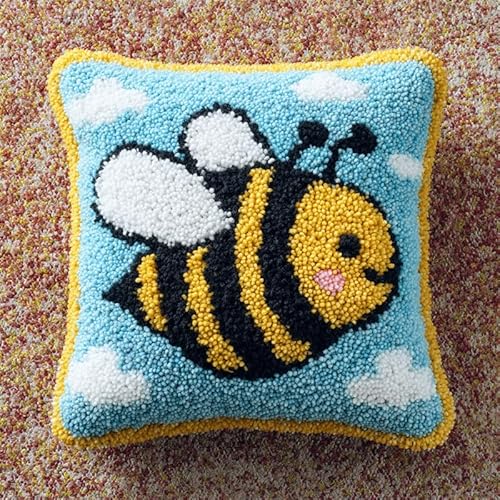 WallustrioaW Cartoon-Tiere DIY knüpfen set kissen,Süße Biene,knüpfhaken set Kissenbezug Häkelgarn Nadel Basteln,handgefertigtes Kissen für Zuhause,Sofa-Dekoration,43x43cm WallustrioaW Cartoon-Tiere DIY knüpfen set kissen,Süße Biene,knüpfhaken set Kissenbezug Häkelgarn Nadel Basteln,handgefertigtes Kissen für Zuhause,Sofa-Dekoration,43x43cm von WallustrioaW