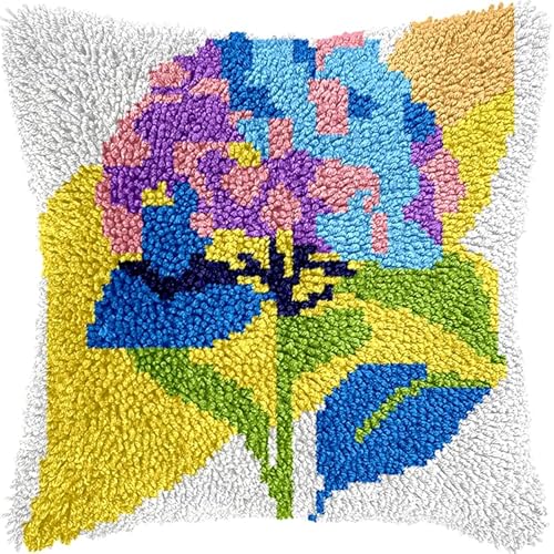 WallustrioaW Knüpfhaken-Kissen-Set,Hortensienblüten,DIY-Kissenbezug Zum Basteln,Bedruckte Leinwand Für Anfänger,Kissenset Für Heimdekoration,43x43cm WallustrioaW Knüpfhaken-Kissen-Set,Hortensienblüten,DIY-Kissenbezug Zum Basteln,Bedruckte Leinwand Für Anfänger,Kissenset Für Heimdekoration,43x43cm von WallustrioaW