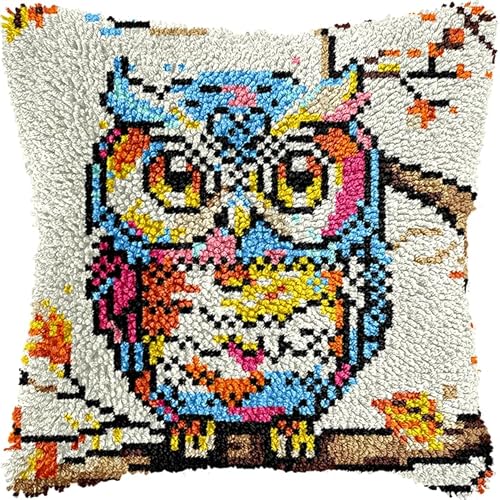 WallustrioaW Knüpfkissen Set,Tier-Cartoon-Eule,Knüpfkissen Set für Anfänger Erwachsene oder Kinder zum Selber Knüpfen,DIY Knüpfteppich Knüpfpackung,43x43cm WallustrioaW Knüpfkissen Set,Tier-Cartoon-Eule,Knüpfkissen Set für Anfänger Erwachsene oder Kinder zum Selber Knüpfen,DIY Knüpfteppich Knüpfpackung,43x43cm von WallustrioaW