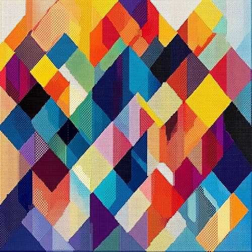 WallustrioaW Modern und schlicht Cross Stitch Pillow Kit,Bunte geometrische Raute DIY Cushion Embroidery Kit 45x45cm Needlepoint Handmade Needlework Cushion Kit WallustrioaW Modern und schlicht Cross Stitch Pillow Kit,Bunte geometrische Raute DIY Cushion Embroidery Kit 45x45cm Needlepoint Handmade Needlework Cushion Kit von WallustrioaW