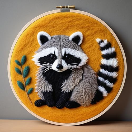 WallustrioaW Nadelspitzen-Sets Für Erwachsene Anfänger,Tierischer süßer Waschbär,Nadelfilz-Set,Woll-Stickset Handgefertigtes Weihnachts-Set,Filzzubehör Für Enthusiasten WallustrioaW Nadelspitzen-Sets Für Erwachsene Anfänger,Tierischer süßer Waschbär,Nadelfilz-Set,Woll-Stickset Handgefertigtes Weihnachts-Set,Filzzubehör Für Enthusiasten von WallustrioaW