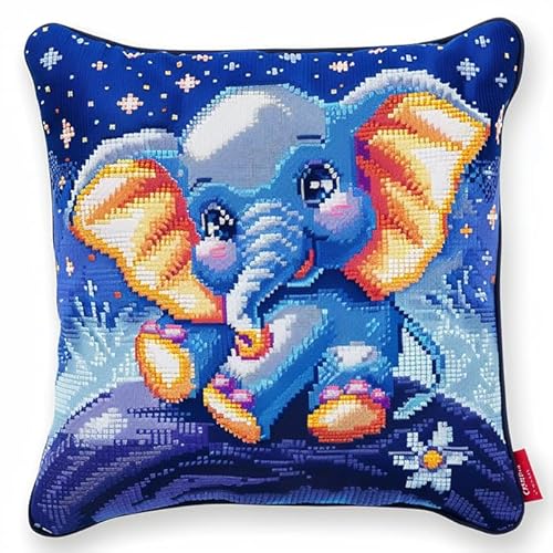 WallustrioaW Sternenhimmel-Nachtszene Kreuzstich Kissen Set,Cartoon-Elefant,DIY Kreuzstichkissen,Kreuzstich,Handarbeiten Stickerei,Heim-Bastelsets,Sofa-Dekoration,45x45cm WallustrioaW Sternenhimmel-Nachtszene Kreuzstich Kissen Set,Cartoon-Elefant,DIY Kreuzstichkissen,Kreuzstich,Handarbeiten Stickerei,Heim-Bastelsets,Sofa-Dekoration,45x45cm von WallustrioaW
