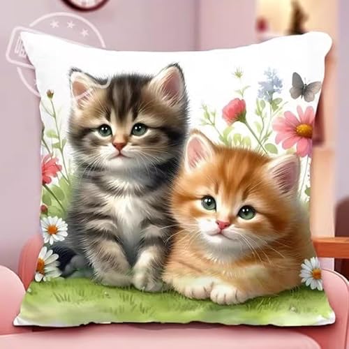 WallustrioaW Tier DIY Kreuzstichkissen,zwei süße Katzen,Stickset,Kreuzstich Kissen zum Basteln Stickkissen Stickpackung mit Vorgedruckt Kreuzstichmotiv,45x45cm WallustrioaW Tier DIY Kreuzstichkissen,zwei süße Katzen,Stickset,Kreuzstich Kissen zum Basteln Stickkissen Stickpackung mit Vorgedruckt Kreuzstichmotiv,45x45cm von WallustrioaW