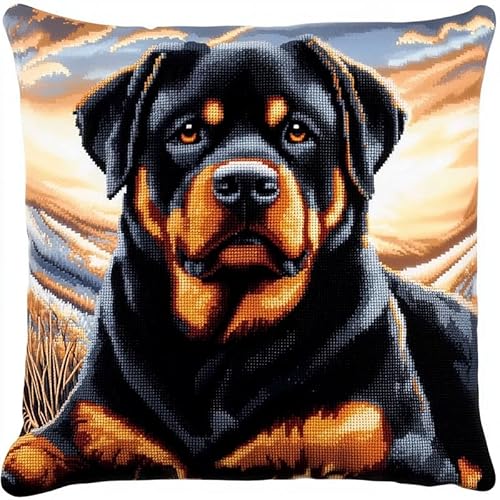 WallustrioaW Tier Hund Kreuzstichkissen Kreuzstichpackung,Rottweiler,Stickpackung,Kreuzstichkissen vorgedruckt,45x45cm,Sticksets Für Erwachsene,Anfänger WallustrioaW Tier Hund Kreuzstichkissen Kreuzstichpackung,Rottweiler,Stickpackung,Kreuzstichkissen vorgedruckt,45x45cm,Sticksets Für Erwachsene,Anfänger von WallustrioaW