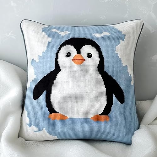 WallustrioaW Tier Knüpfhaken-Kissen-Set,süßer Pinguin,DIY-Kissenbezug Zum Basteln,Bedruckte Leinwand Für Anfänger,Kissenset Für Heimdekoration,43x43cm WallustrioaW Tier Knüpfhaken-Kissen-Set,süßer Pinguin,DIY-Kissenbezug Zum Basteln,Bedruckte Leinwand Für Anfänger,Kissenset Für Heimdekoration,43x43cm von WallustrioaW