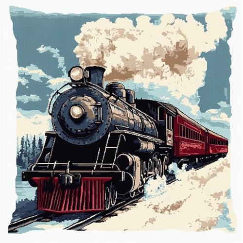 WallustrioaW Waldwiesenlandschaft Knüpfhaken-Set,Retro-Zug,Kissenbezug astelkissen,Häkelgarn Nadelarbeiten Stickerei,Kissenbezug Teppich Sofa Weihnachtsdekoration,43x43cm WallustrioaW Waldwiesenlandschaft Knüpfhaken-Set,Retro-Zug,Kissenbezug astelkissen,Häkelgarn Nadelarbeiten Stickerei,Kissenbezug Teppich Sofa Weihnachtsdekoration,43x43cm von WallustrioaW