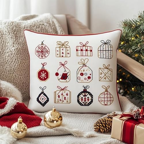 WallustrioaW Weihnachten Kreuzstich Kissen Set,Dekoration,DIY Kreuzstichkissen,Kreuzstich,Handarbeiten Stickerei,Heim-Bastelsets,Sofa-Dekoration,45x45cm WallustrioaW Weihnachten Kreuzstich Kissen Set,Dekoration,DIY Kreuzstichkissen,Kreuzstich,Handarbeiten Stickerei,Heim-Bastelsets,Sofa-Dekoration,45x45cm von WallustrioaW