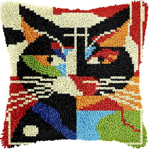 WallustrioaW abstrakte Tiere DIY Latch Hook Cushion for YourselfFarbige Katze,Latch Hook Rug for Children and Adults,Beginners,Cross Stitch Set,Craft Latch Hook Kit,43x43cm WallustrioaW abstrakte Tiere DIY Latch Hook Cushion for YourselfFarbige Katze,Latch Hook Rug for Children and Adults,Beginners,Cross Stitch Set,Craft Latch Hook Kit,43x43cm von WallustrioaW