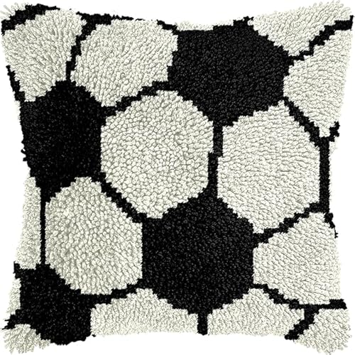 WallustrioaW knüpfteppiche & knüpfkissen Kissenbezug Ein schwarz-weißer Fußball,Choices Knüpfteppich Zum Selber Knüpf-Sets mit Kissen knüpfen-Set,43x43cm WallustrioaW knüpfteppiche & knüpfkissen Kissenbezug Ein schwarz-weißer Fußball,Choices Knüpfteppich Zum Selber Knüpf-Sets mit Kissen knüpfen-Set,43x43cm von WallustrioaW