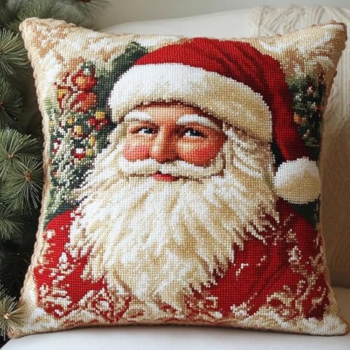 WallustrioaW süßer Weihnachtsmann DIY Kreuzstichkissen,Weihnachten,Stickset,Kreuzstich Kissen zum Basteln Stickkissen Stickpackung mit Vorgedruckt Kreuzstichmotiv,45x45cm WallustrioaW süßer Weihnachtsmann DIY Kreuzstichkissen,Weihnachten,Stickset,Kreuzstich Kissen zum Basteln Stickkissen Stickpackung mit Vorgedruckt Kreuzstichmotiv,45x45cm von WallustrioaW