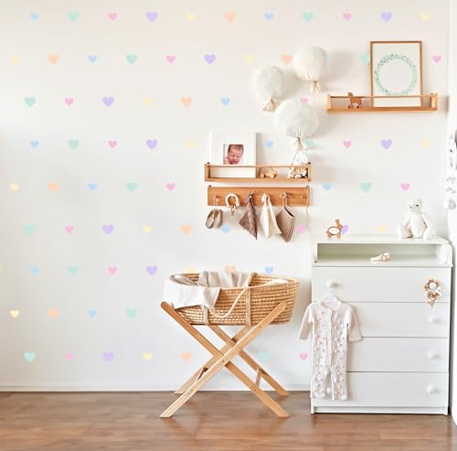 Wally Fox - Wandsticker Kinderzimmer - Wandtattoo Babyzimmer - Ungiftig, sicher, leistungsstark - Set - Pastellfarbene Herzen, Rosa, Blau, Seledyn, Blau, Gelb - 31x145cm Wally Fox - Wandsticker Kinderzimmer - Wandtattoo Babyzimmer - Ungiftig, sicher, leistungsstark - Set - Pastellfarbene Herzen, Rosa, Blau, Seledyn, Blau, Gelb - 31x145cm von Wally Fox