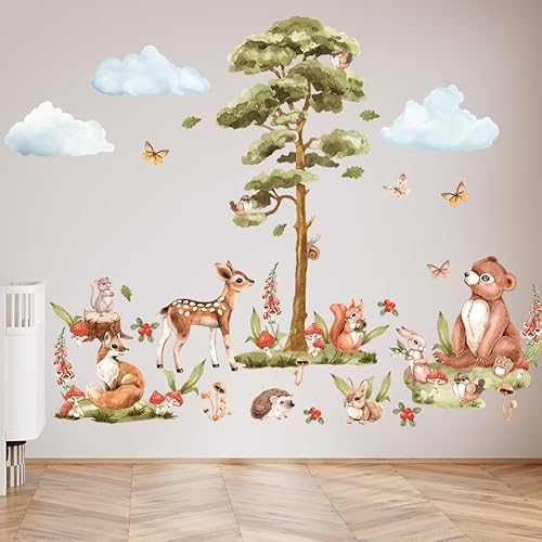 Wally Fox Wandtattoo Kinderzimmer Deko Wandtattoo Kinderzimmer Mädchen und Junge Wanddeko Wandaufkleber für Baby Grün, Braun, Rot Waldtiere, Teddybär, Fuchs, Hirsch, Baum Wally Fox Wandtattoo Kinderzimmer Deko Wandtattoo Kinderzimmer Mädchen und Junge Wanddeko Wandaufkleber für Baby Grün, Braun, Rot Waldtiere, Teddybär, Fuchs, Hirsch, Baum von Wally Fox